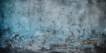 Old blue grunge wall texture. Abstract background and texture for design.の素材