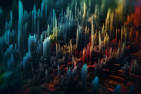 3d illustration of abstract geometric composition,digital art works. 3d rendering.の素材