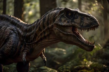 Dinosaur in the forest, Triceratops, Jurassic periodの素材