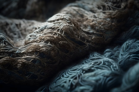Close up of woolen scarf on dark background. selective focusの素材