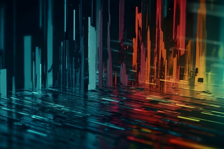 abstract 3d illustration of technology background,digital art works.の素材
