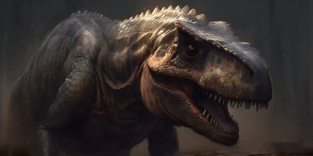 Dinosaur Triceratops in the aquarium. T-rexの素材