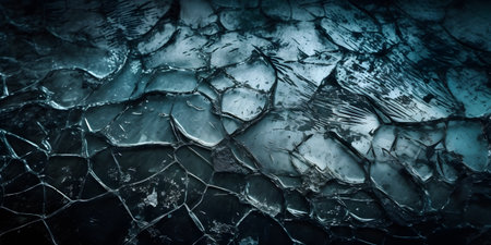 Broken glass texture, cracked ice background. Cracks in the ground.の素材