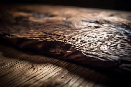 Old wood texture background. Close up of dark wooden table surface.の素材