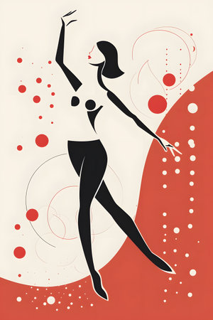 Fashion illustration of a beautiful girl in retro style. Vector illustration.の素材