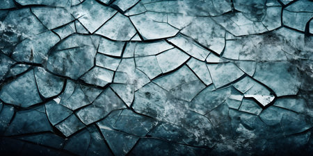 Cracked blue wall texture background. Abstract grunge background with cracksの素材