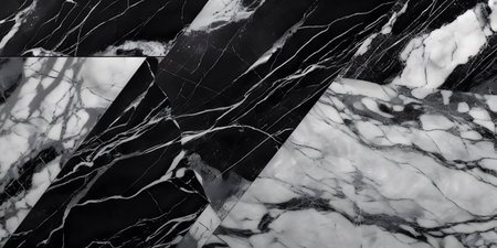 Black marble patterned texture background. Marbles of Thailand, Black and white.の素材