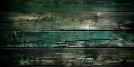 Old painted wood wall - textures and backgrounds - vintage green color toneの素材