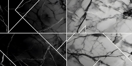 Black and white marble patterned texture background, abstract natural marble with high resolution.の素材