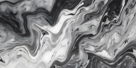 Black and white marble pattern. Marbling texture background. Agate ripple pattern.の素材