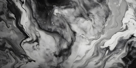 Black and white abstract background. Liquid marble pattern. monochrome texture.の素材
