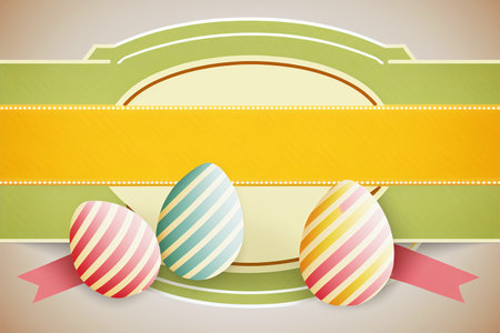 Easter background with eggs and ribbon. Eps 10 vector files.の素材