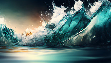 Abstract water splash background. 3d rendering, 3d illustration.の素材