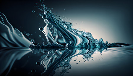 splashes of water on a dark background. 3d rendering, 3d illustration.の素材