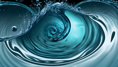 abstract blue water background with some smooth lines and highlights in itの素材