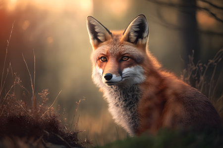Portrait of a red fox (Vulpes vulpes)の素材