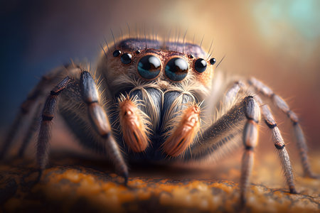jumping spider close up macro photo, 3d render of jumping spiderの素材