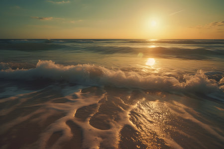 Beautiful seascape at sunset. Sunrise over the sea.の素材