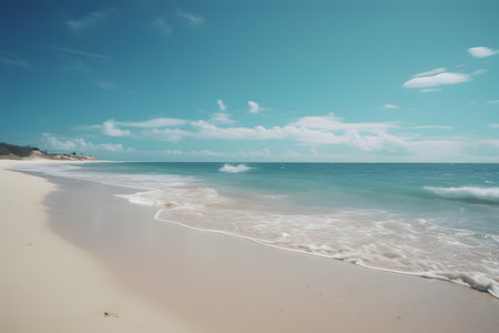 Beautiful tropical beach with blue sky and white cloud - Vintage Filterの素材