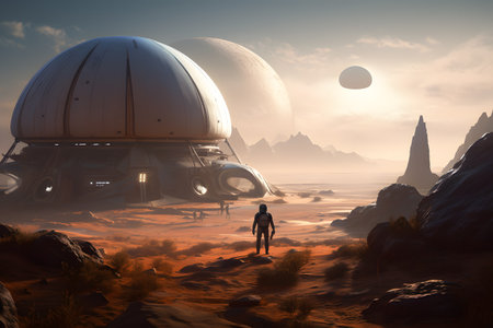 Alien Planet - 3D Rendered Computer Artwork. fantasy landscapeの素材