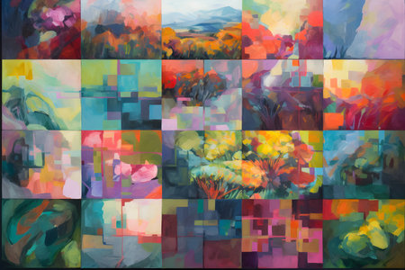 Abstract colorful background. digital painting. modern art. oil painting styles.の素材