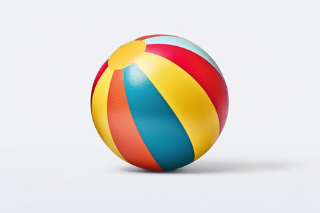 Beach ball isolated on a white background. 3D rendering.の素材