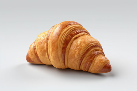 Croissant isolated on white background. 3d render illustration.の素材