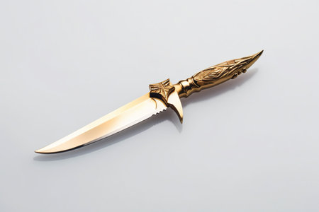hunting knife on a white background, isolate object, close-upの素材