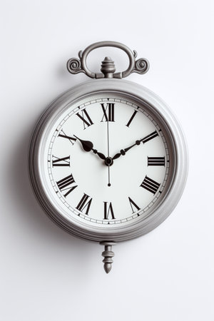 Retro wall clock on a white background. Time is money.の素材