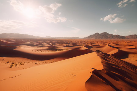 Sand dunes in the Sahara desert, Morocco. Africa. vintage styles.の素材