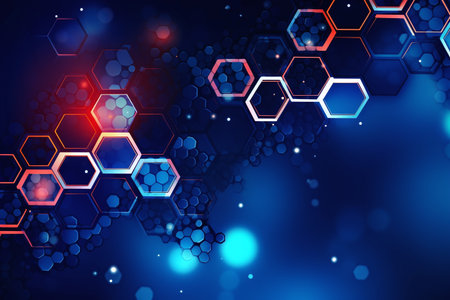 Abstract technology background with hexagons. Vector illustration. EPS 10.の素材