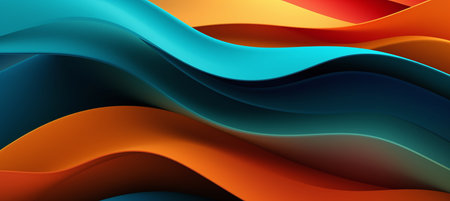 Colorful wavy background. 3d vector illustration for your designの素材
