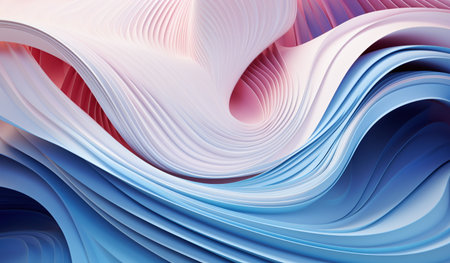abstract background with blue, pink and white stripes. 3d renderingの素材