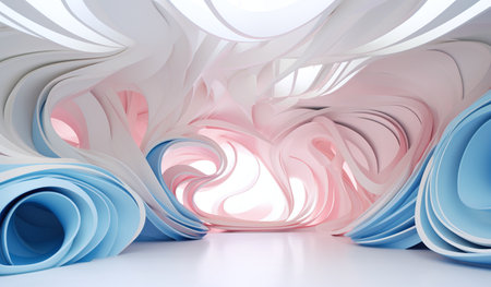 Abstract wavy background. 3d rendering, 3d illustration.の素材
