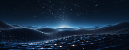 Futuristic background with waves. 3d rendering, 3d illustration.の素材