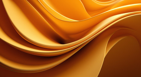 3d render of abstract orange background with smooth wavy lines.の素材