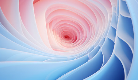 Abstract background of curved lines in blue and pink colors. 3d renderの素材