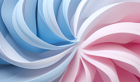 Abstract background of blue and pink curved lines. 3d render illustrationの素材