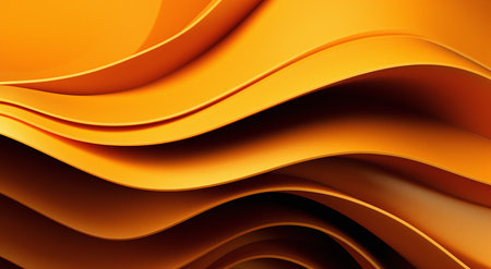Orange abstract background with smooth wavy lines. 3d render illustrationの素材