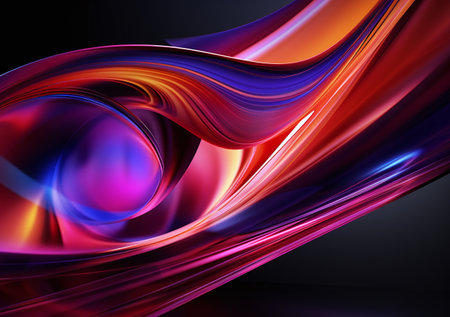 abstract background with smooth lines in red, orange and purple colorsの素材