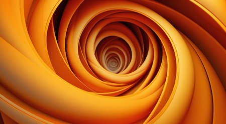 Abstract orange spiral background. 3d render illustration with depth of fieldの素材