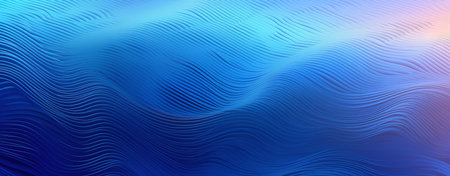 Abstract background with wavy lines in blue colors. Vector illustration.の素材