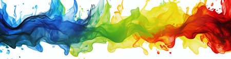 Abstract colorful ink in water isolated on white background. Vector illustration.の素材