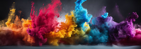 Colorful ink in water. abstract background. 3D rendering.の素材