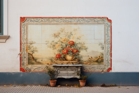 Decorated facade of a house in Palermo, Sicilyの素材