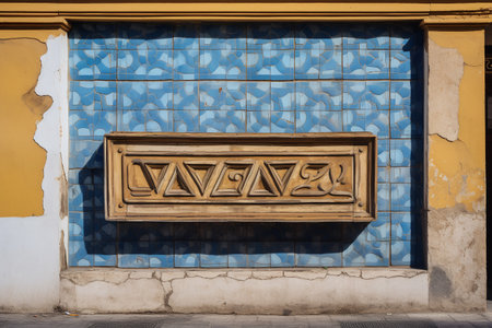 Detail of the facade of a typical house in Cartagena, Colombia.の素材