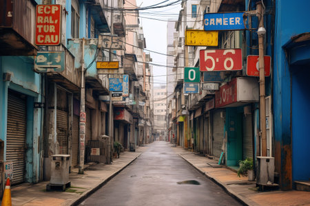 Old street in Ho Chi Minh city, Vietnam. Ho Chi Minh City is the capital of Vietnam.の素材