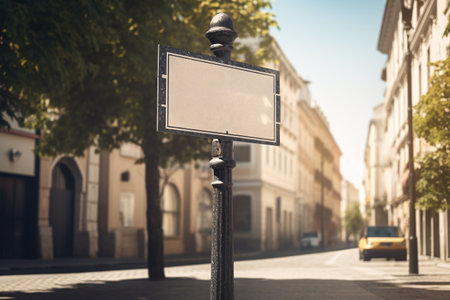 Blank street sign with space for your text, vintage tonedの素材