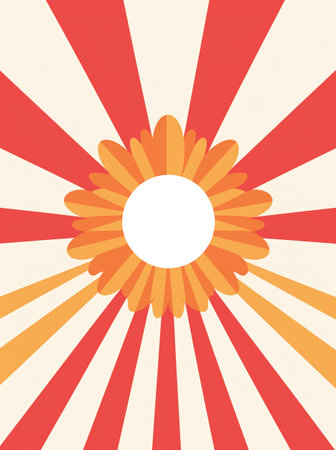 Sunburst background with sunbeams. Vector illustration for your designの素材