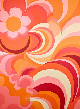 Abstract colorful background with swirls and flowers. Vector illustration.の素材